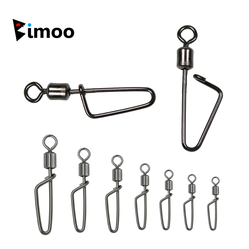 Fishing Hook Stainless Steel - 20 ชิ้น ข้อต่อหมุนตกปลาสีดำนิกเกิล พร้อมตัวล็อกแบบ Coastlock สำหรับต่อสายเบ็ดตกปลา