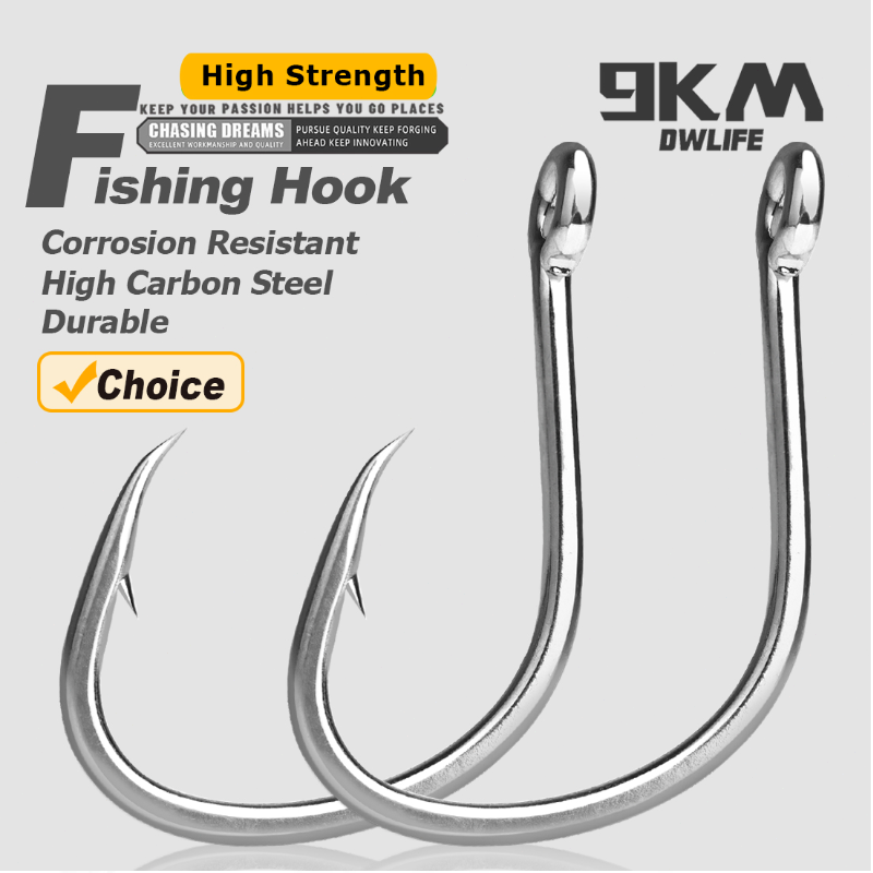 Fishing Hook Barbless - 9KM ตะขอตกปลาน้ําเค็มเหยื่อสดตะขอ 25 ~ 100 ชิ้นวงกลมตะขอปลาดุกตะขอกว้าง